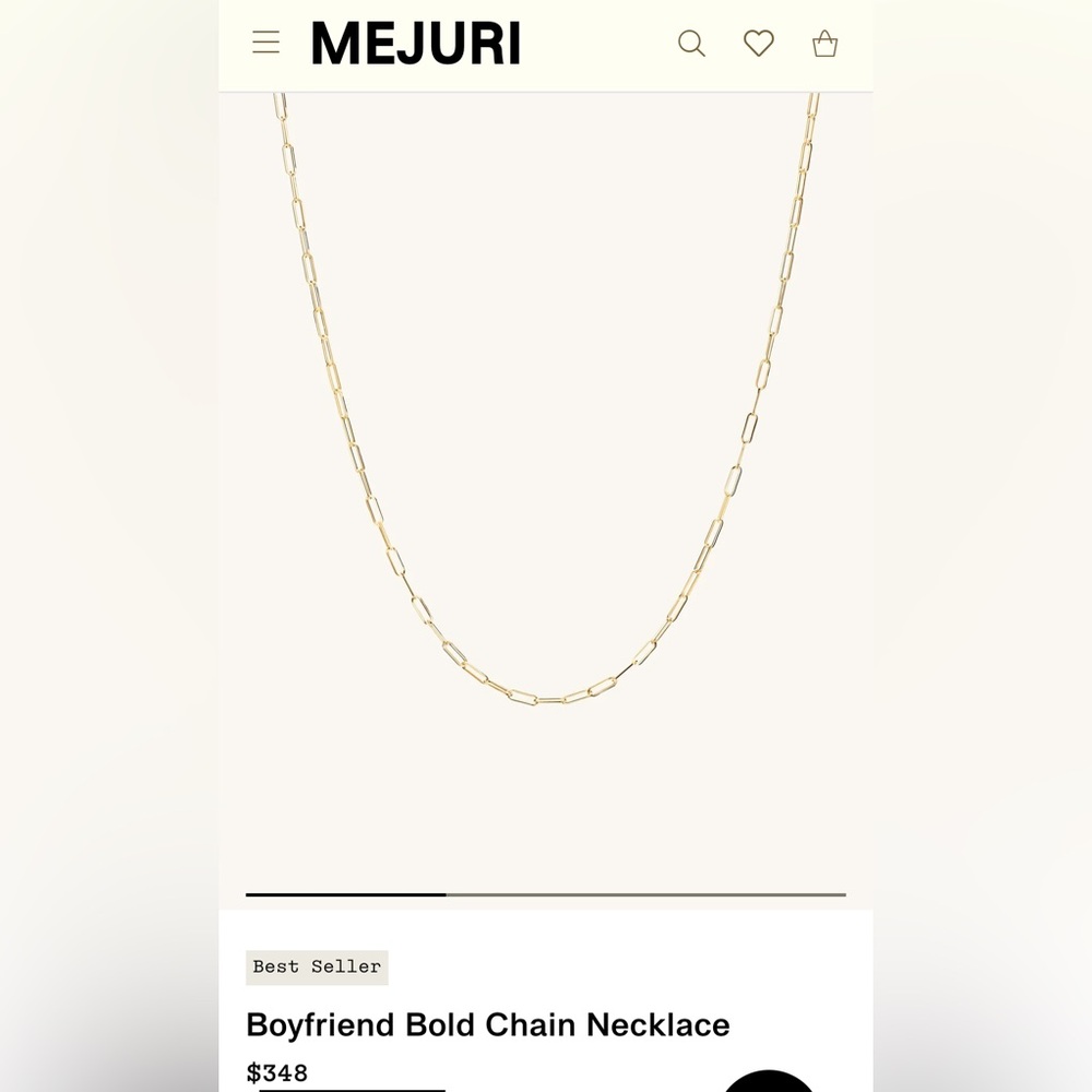 Mejuri Boyfriend Bold Chain Necklace in 14k yellow gold